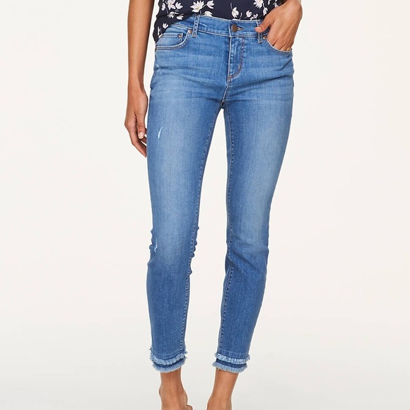 Loft Petite Modern Double Frayed Skinny 